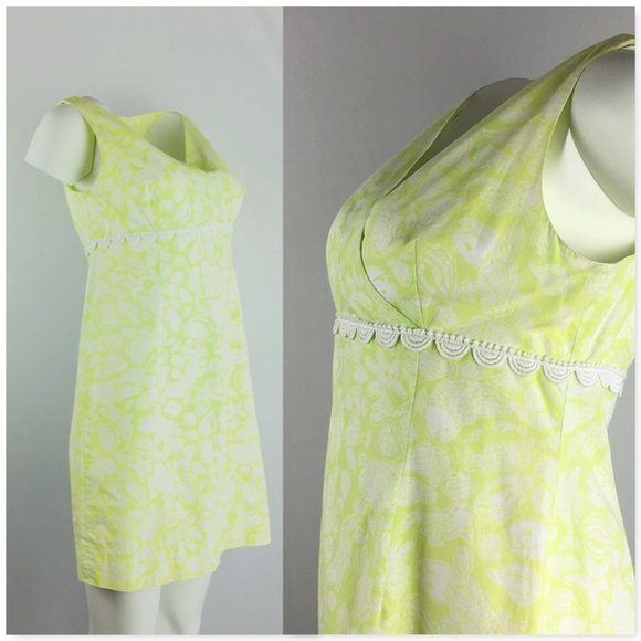 Lilly Pulitzer Sea Life sheath dress neon lime 6 - Picture 3 of 4
